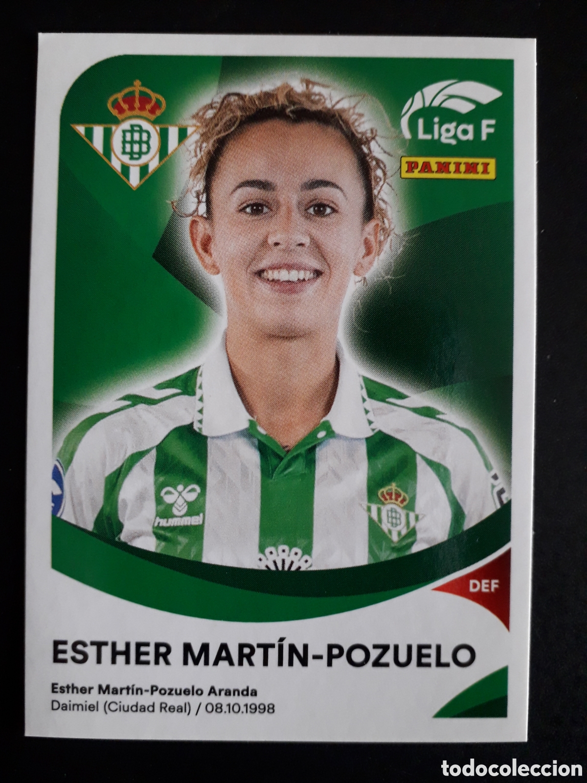 Football Stickers: ESTHER MART&Iacute;N POZUELO BETIS N&deg; 71 LIGA F FEMENINA 2024 2025 24 25 PANINI PEDIDO M&Iacute;NIMO 3&euro;