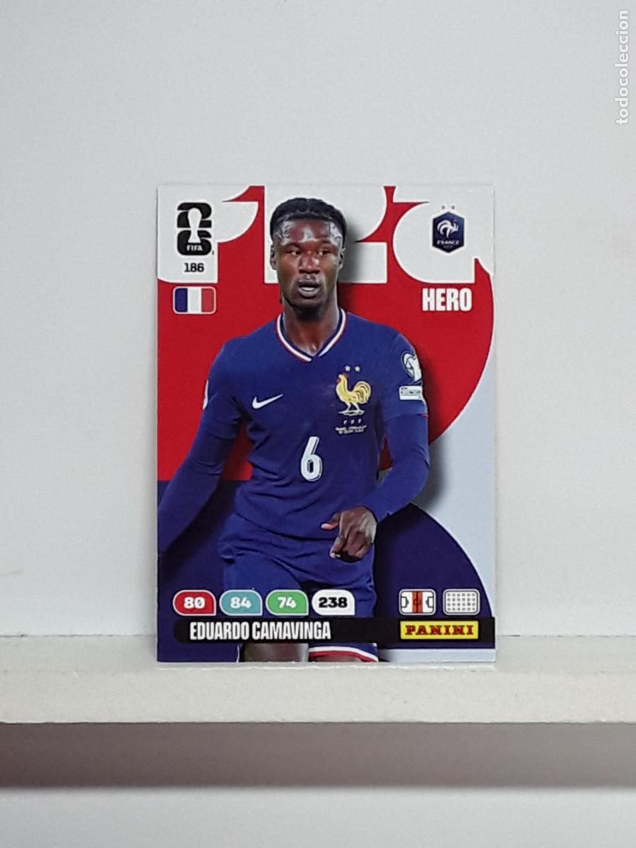 Cromos de f&uacute;tbol: ADRENALYN MUNDIAL 2026 WORLD CUP 26 ALBUM PANINI N 186 FRANCIA FRANCE EDUARDO CAMAVINGA