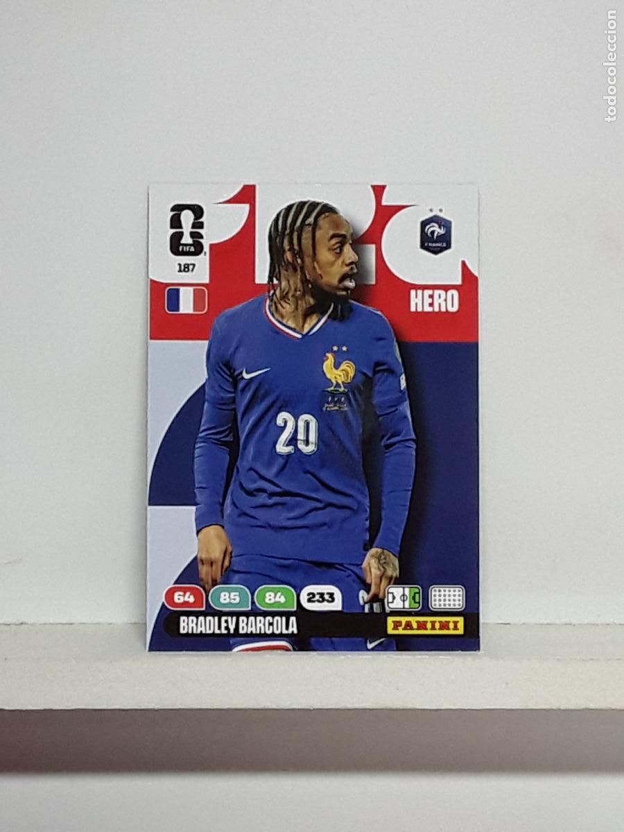 Cromos de f&uacute;tbol: ADRENALYN MUNDIAL 2026 WORLD CUP 26 ALBUM PANINI N 187 FRANCIA FRANCE BRADLEY BARCOLA