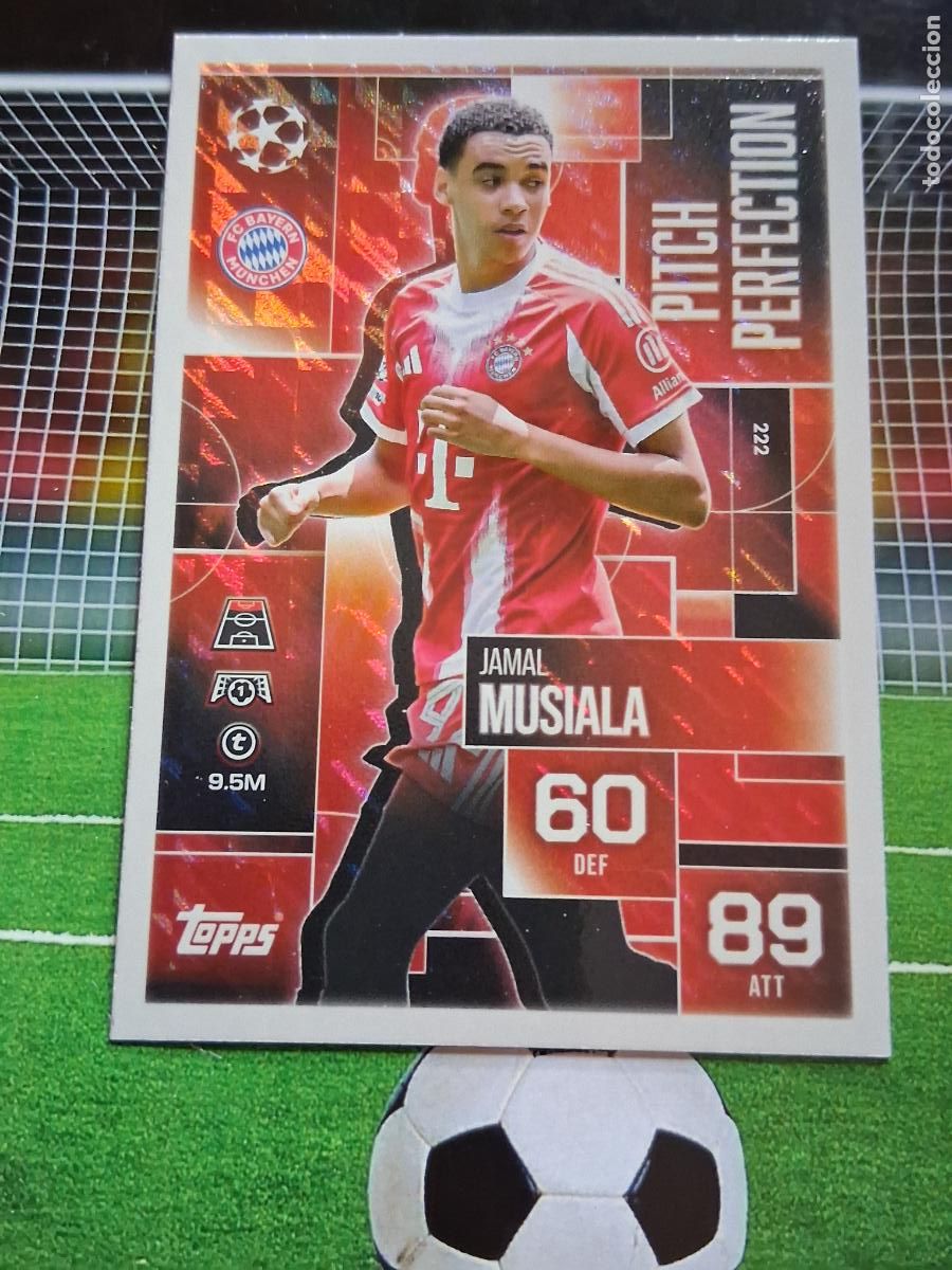Cromos de f&uacute;tbol: 222 JAMAL MUSIALA BAYERN MUNICH PITCH PERFECTION TOPPS MATCH ATTAX EXTRA CHAMPIONS 2025 2026 25 26