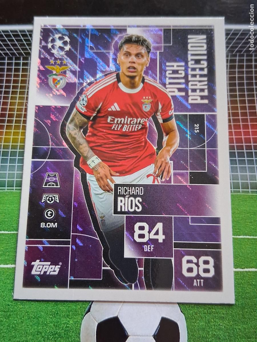 Cromos de f&uacute;tbol: 215 RICHARD RIOS BENFICA PITCH PERFECTION TOPPS MATCH ATTAX EXTRA CHAMPIONS 2025 2026 25 26