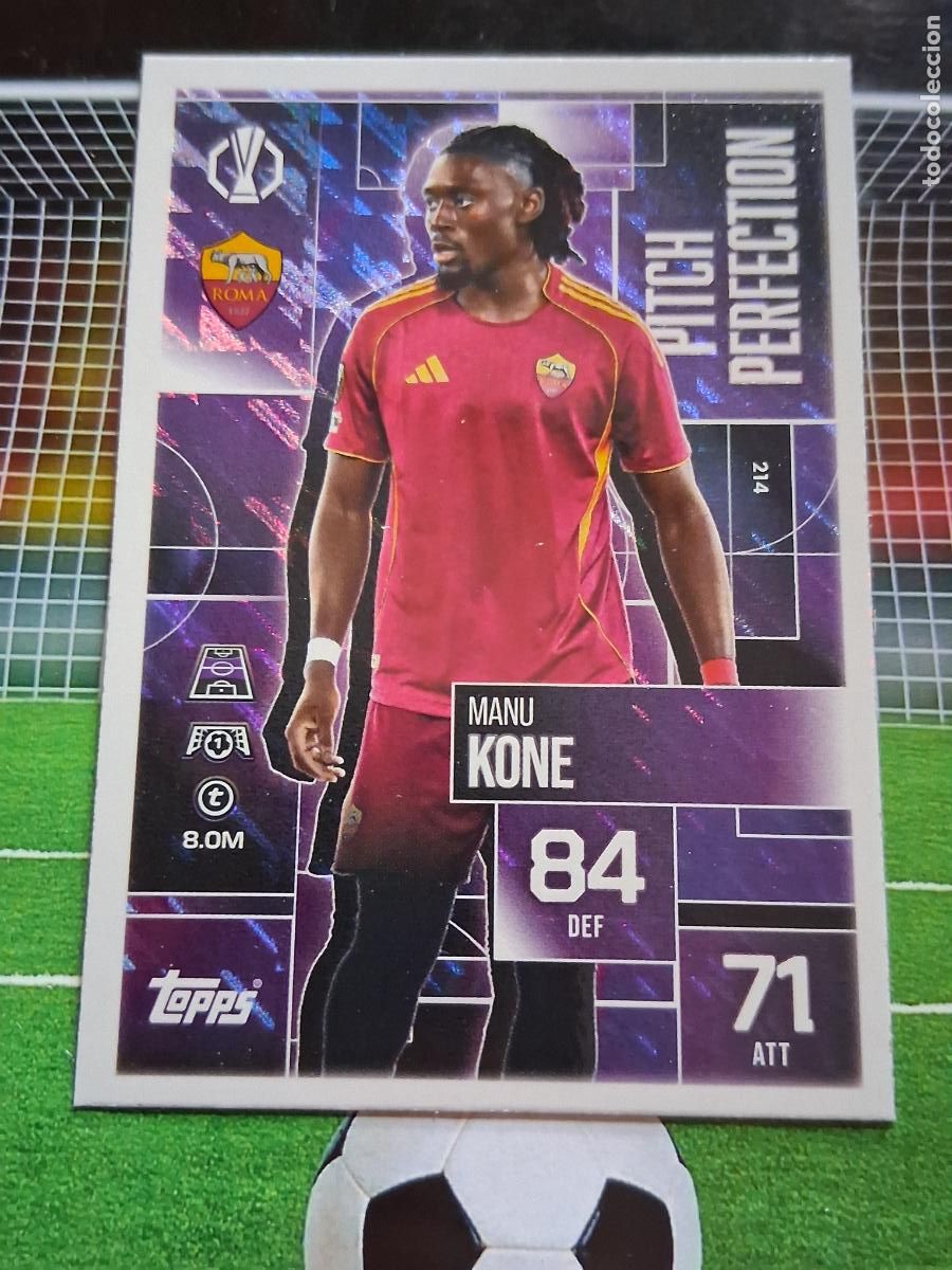 Cromos de f&uacute;tbol: 214 MANU KONE ROMA PITCH PERFECTION TOPPS MATCH ATTAX EXTRA CHAMPIONS 2025 2026 25 26