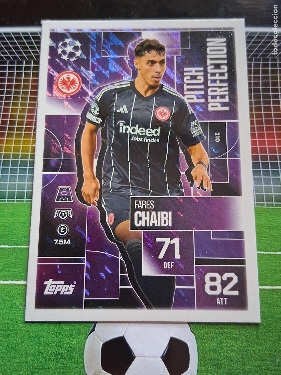Cromos de f&uacute;tbol: 210 FARES CHAIBI EINTRACHT FRANKFURT PITCH PERFECTION TOPPS ATTAX EXTRA CHAMPIONS 2025 2026 25 26