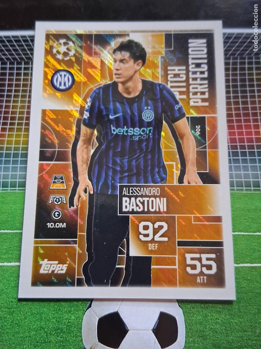 Cartes &agrave; collectionner de Football: 206 ALESSANDRO BASTONI INTER DE MILAN PITCH PERFECTION TOPPS ATTAX EXTRA CHAMPIONS 2025 2026 25 26