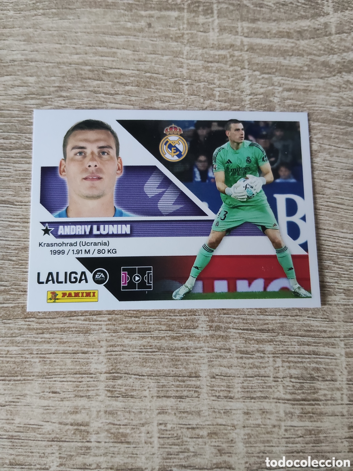 Cromos de f&uacute;tbol: Lunin Real Madrid liga 2026 2027 26 27 ediciones este