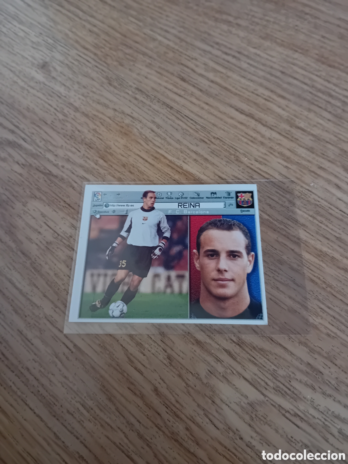Cromos de f&uacute;tbol: Pepe Reina Rookie Barcelona 01 02 2001 2002 Este Panini Nunca Pegado