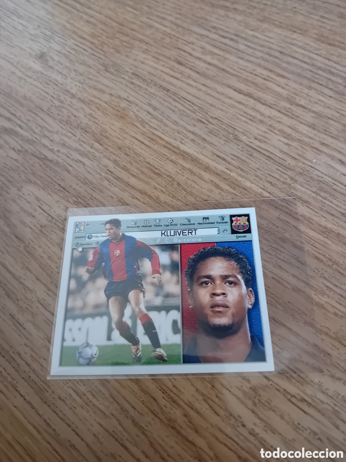 Cromos de f&uacute;tbol: Kluivert Barcelona 01 02 2001 2002 Este Panini Nunca Pegado