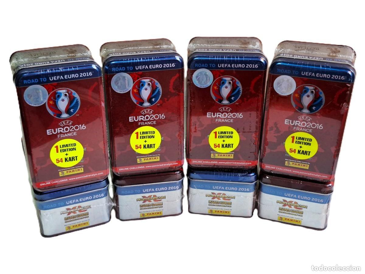 Cromos de f&uacute;tbol: UEFA EURO 2016 - 4 CAJAS METALICAS DE CROMOS O TARJETAS ENTERAS Y SELLADAS
