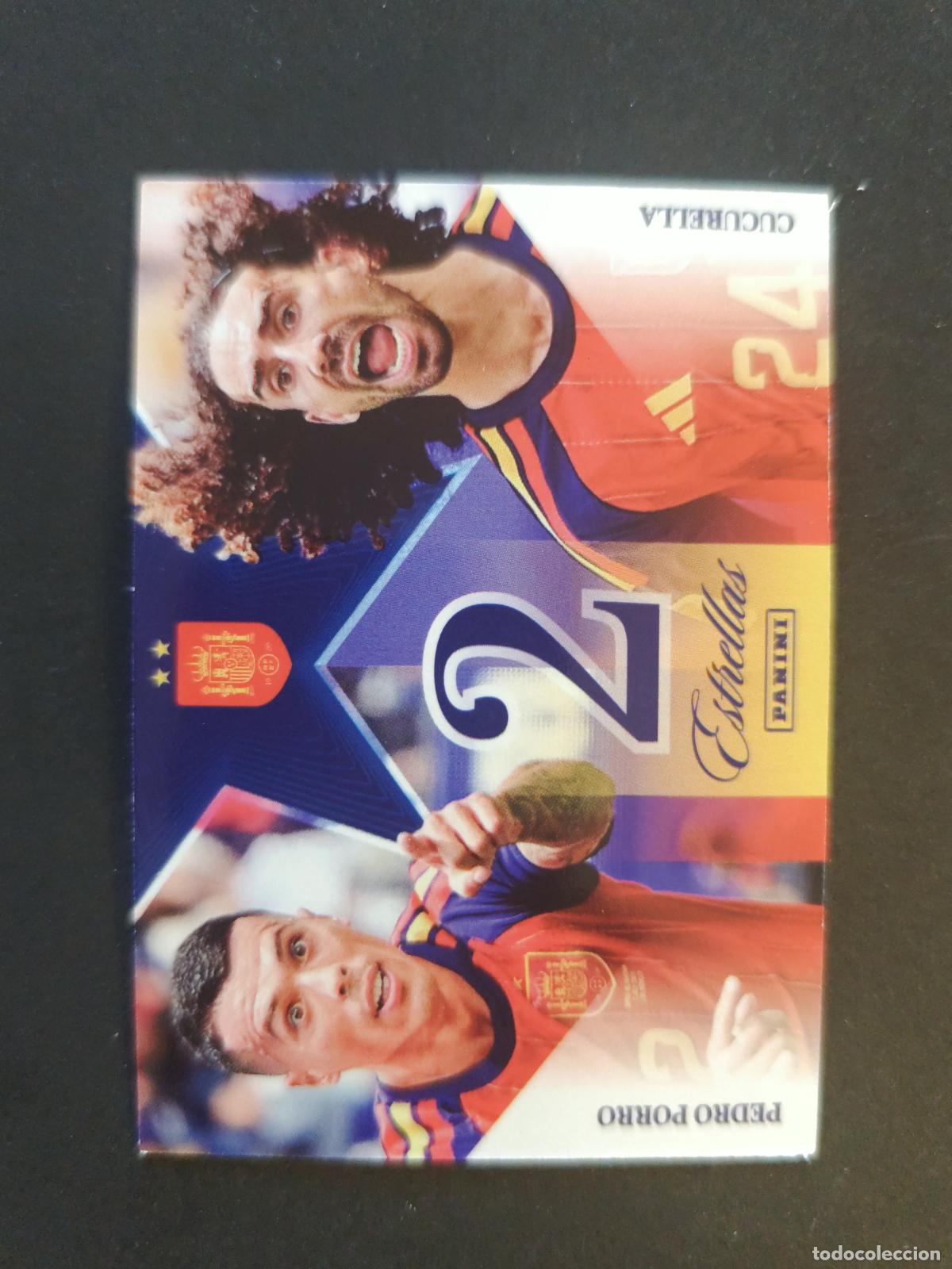 Cartes &agrave; collectionner de Football: 46 PEDRO PORRO &ndash; CUCURELLA DOS ESTRELLAS PASI&Oacute;N ESPA&Ntilde;A 2026 PANINI CLUB