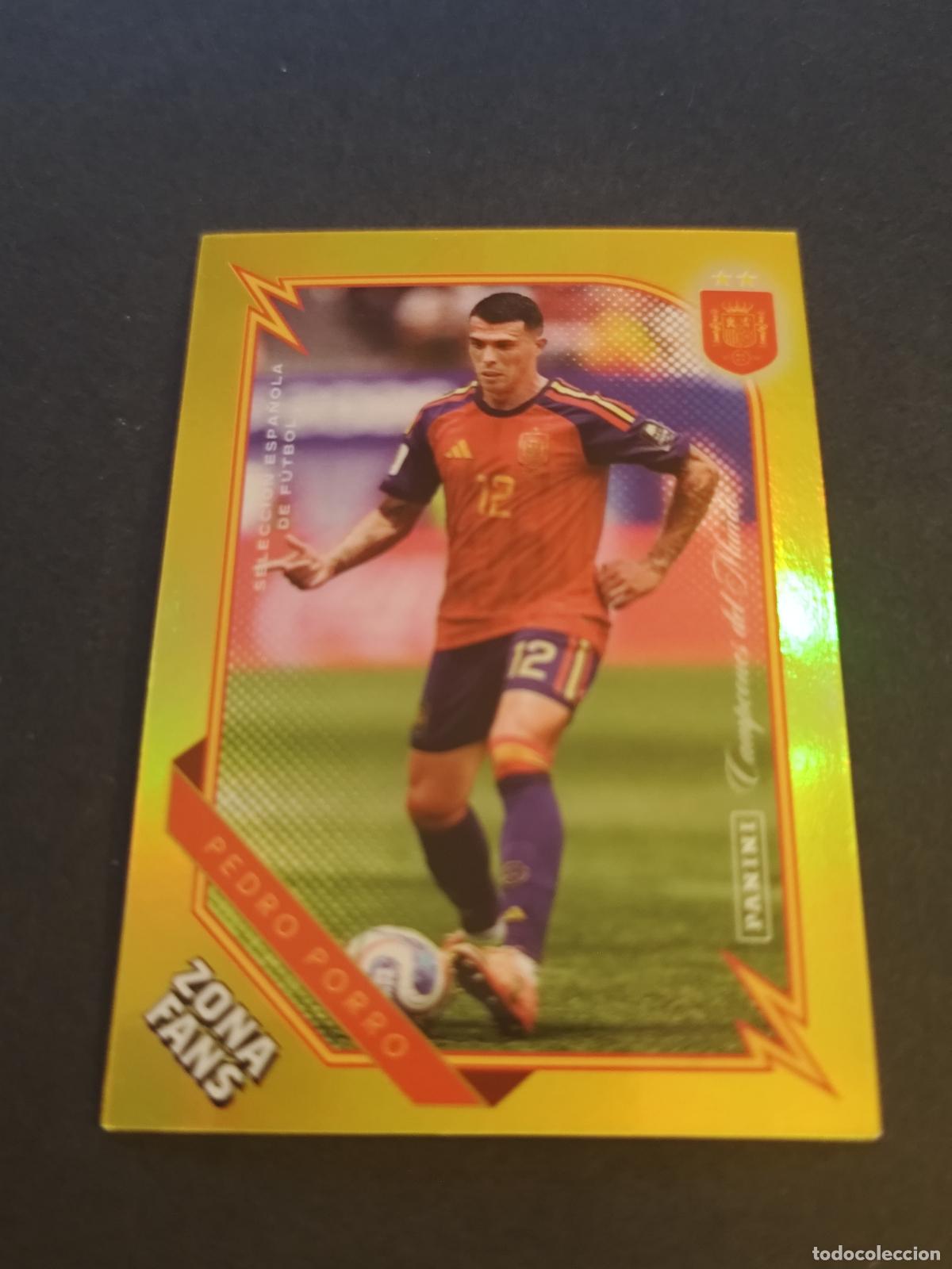 Fu&szlig;ball-Sticker: KO32 PEDRO PORRO ZONA FANS KROMIX GOLD PARALELA PARALLEL PASI&Oacute;N ESPA&Ntilde;A 2026 PANINI CLUB