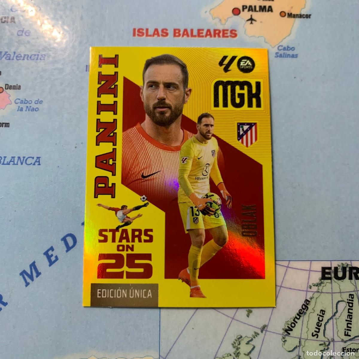 Cromos de f&uacute;tbol: Oblak n&uacute;mero 447 serie on Stars On 25 Del Atl&eacute;tico de Madrid megacracks 26-27 2026-2027