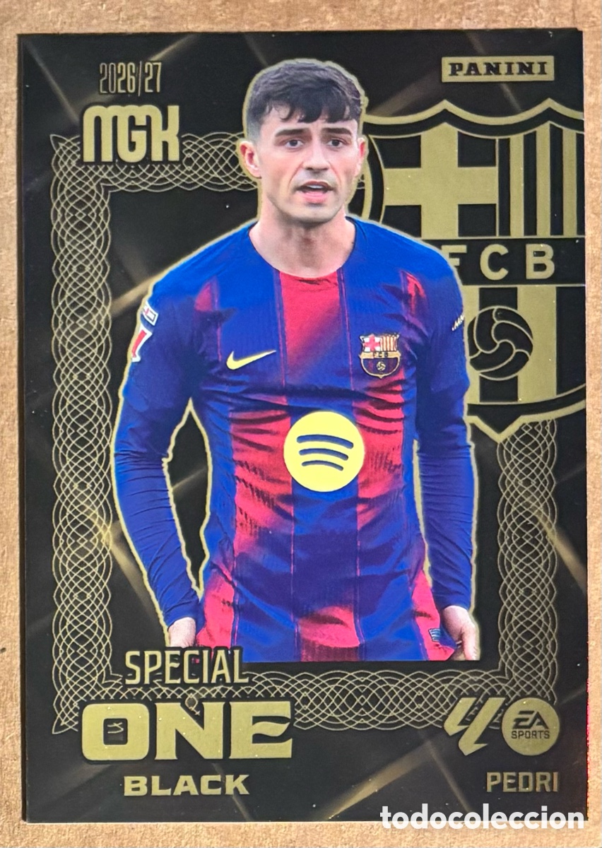 Cromos de f&uacute;tbol: PEDRI (FC BARCELONA). CARTA SPECIAL ONE BLACK PANINI MEGACRACKS MGK 2026/27.