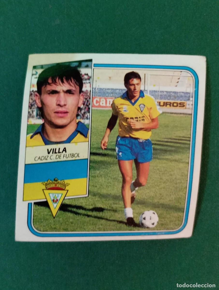 Cromos de f&uacute;tbol: Liga Este F&uacute;tbol 1989 1990 89 90 Villa C&aacute;diz CF NUNCA PEGADO Leve decoloraci&oacute;n en una esquina