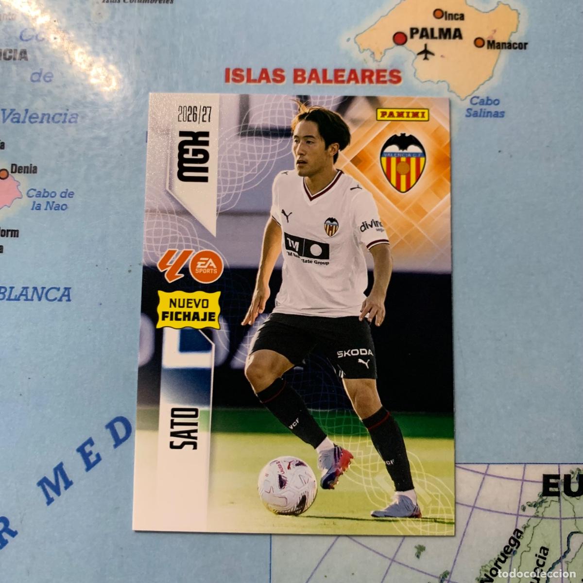 Cromos de f&uacute;tbol: Sato nuevo fichaje n&uacute;mero 453 Del Valencia megacracks 26-27 2026-2027