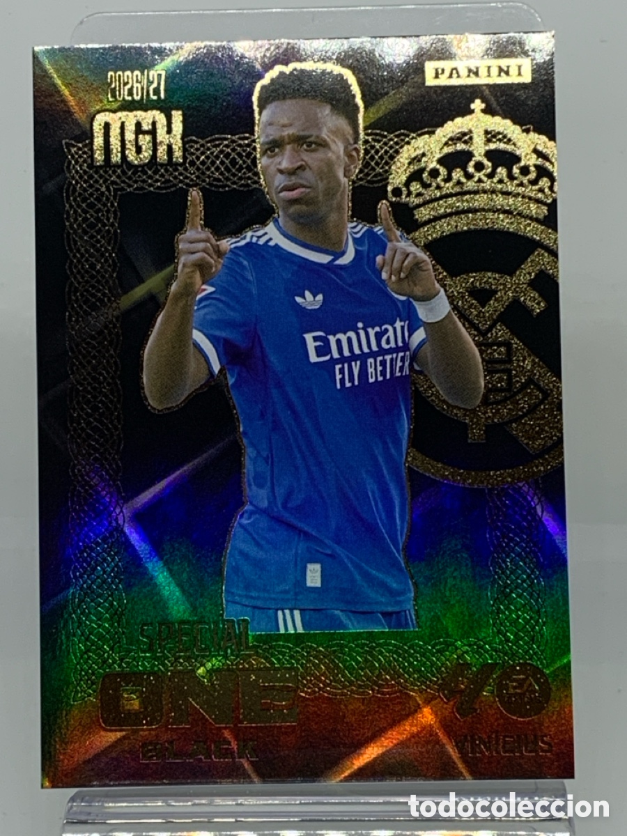 Cromos de f&uacute;tbol: VINI JR VINICIUS REAL MADRID SPECIAL ONE BLACK MEGACRACKS LIGA 2026 2027 26 27