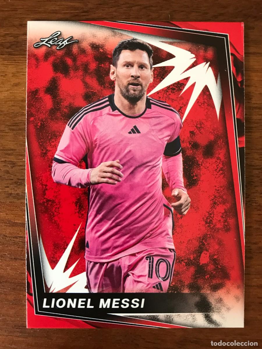 Cromos de f&uacute;tbol: LIONEL MESSI - MIAMI - ARGENTINA - RED - LEAF 2024 24