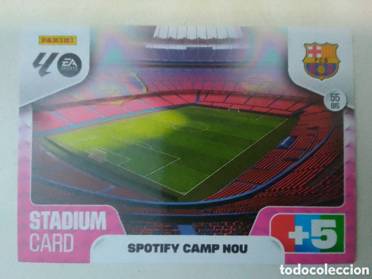 Cromos de f&uacute;tbol: Adrenalyn XL 2025-26 n&deg; 55 BIS Stadium Card Spotify Camp Nou.
