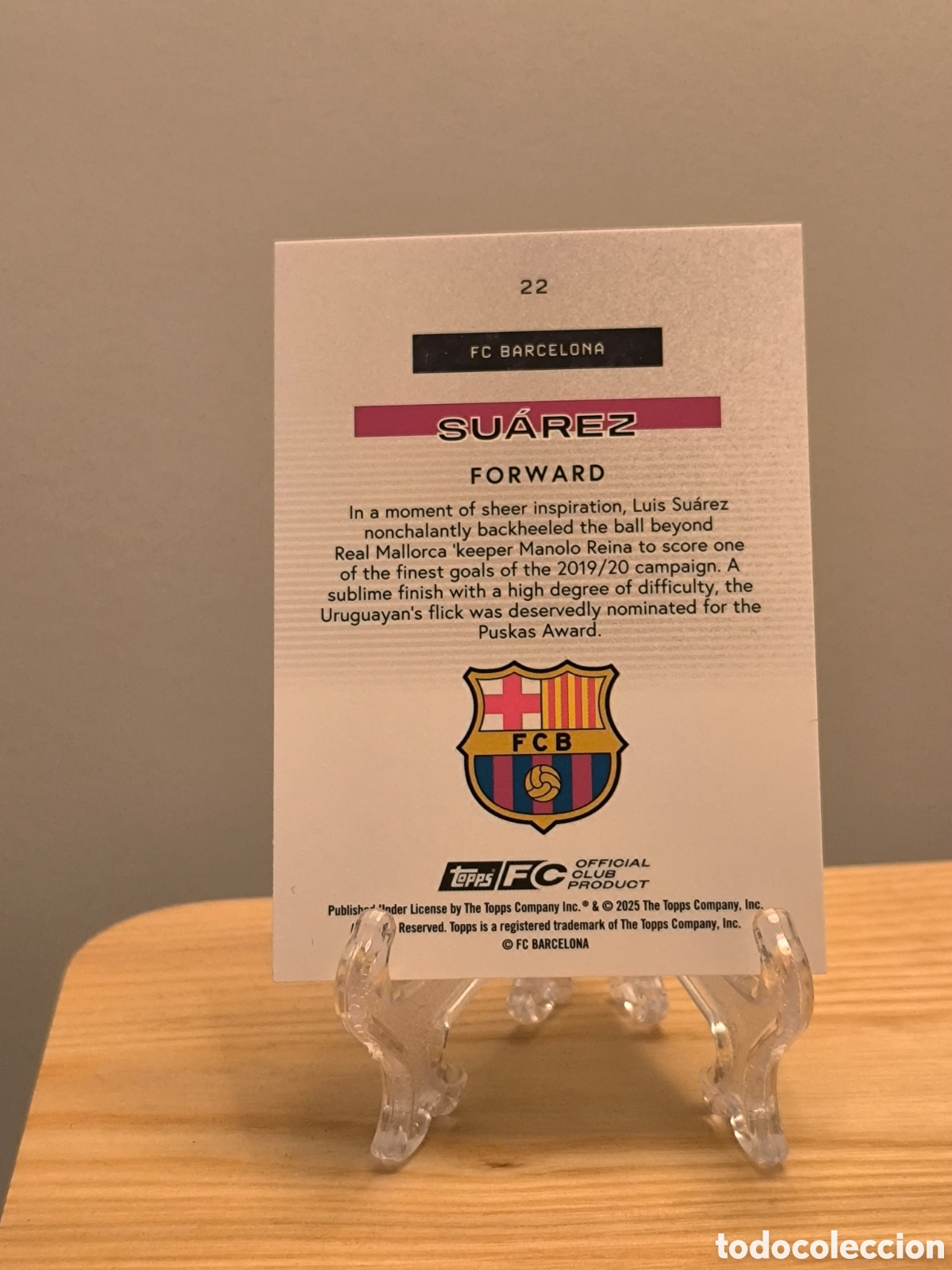 Cromos de f&uacute;tbol: Luis Su&aacute;rez Topps numerada /150 Barcelona - Foto 2