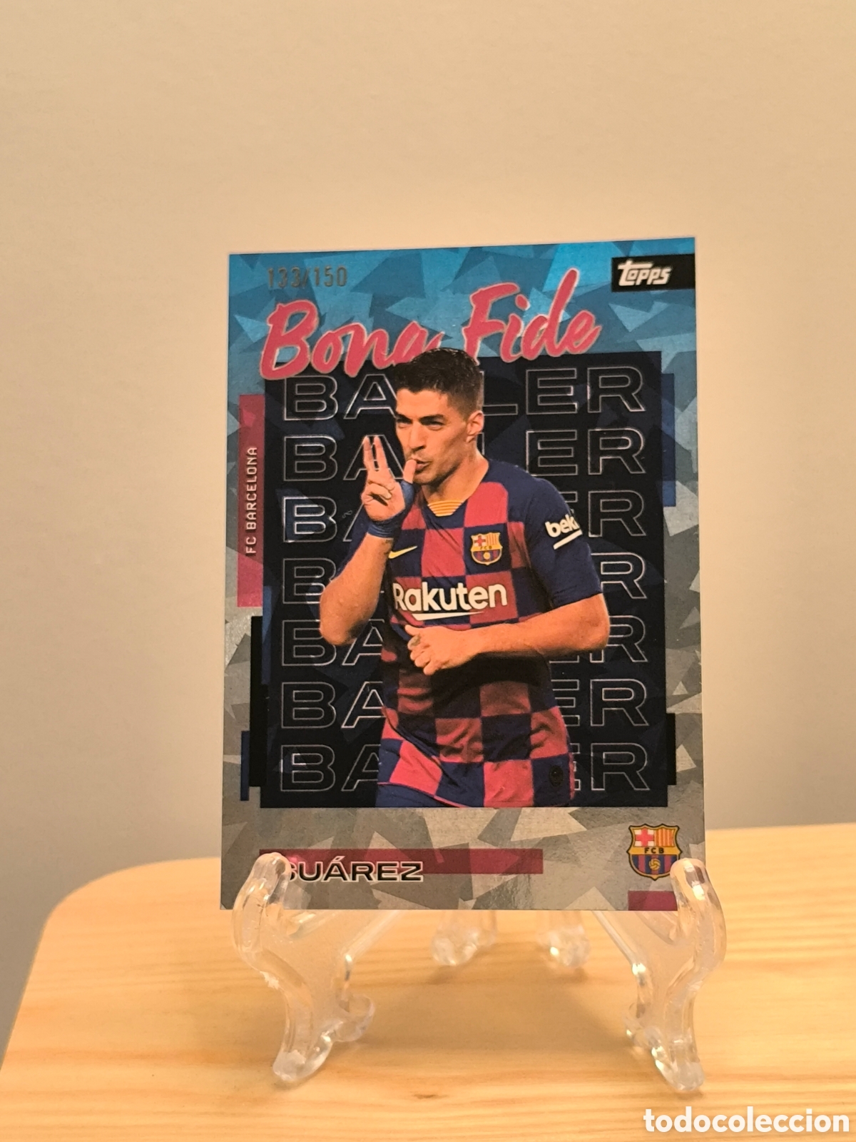 Cromos de f&uacute;tbol: Luis Su&aacute;rez Topps numerada /150 Barcelona