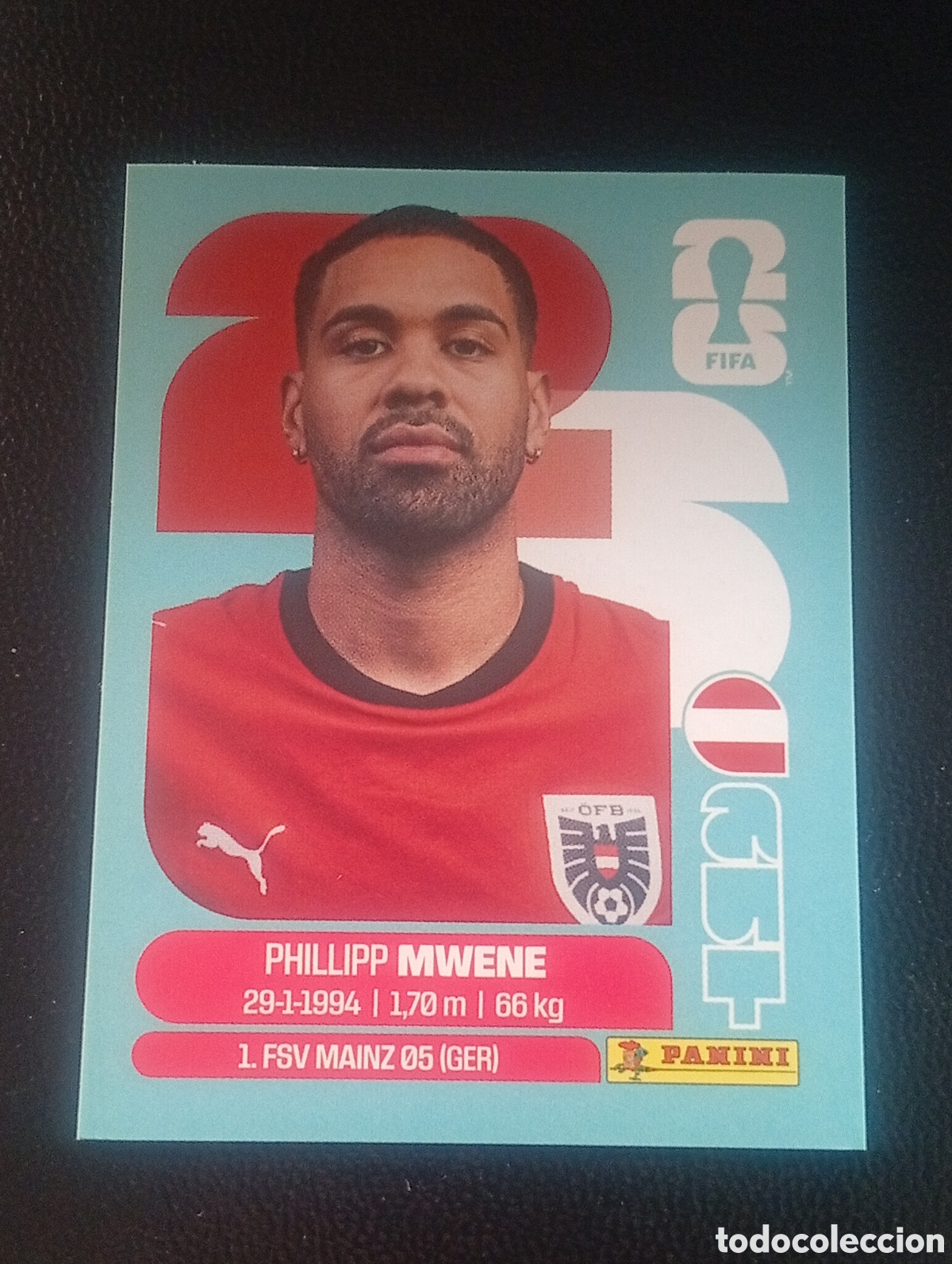 Cromos de f&uacute;tbol: AUT 8 MWENE AUSTRIA MUNDIAL F&Uacute;TBOL 2026 FIFA WORLD CUP PANINI CROMO STICKER AUT8