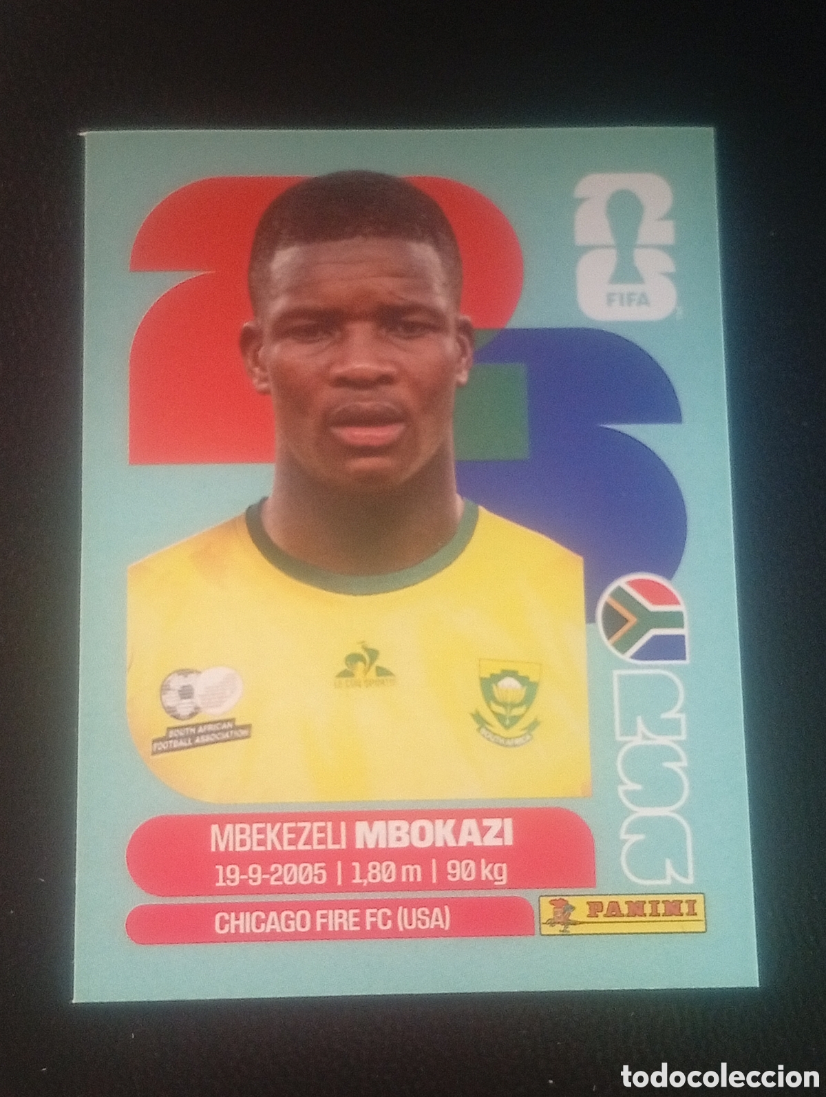 Cromos de f&uacute;tbol: RSA 6 MBOKAZI SOUTH AFRICA SUR MUNDIAL F&Uacute;TBOL 2026 FIFA WORLD CUP PANINI CROMO STICKER RSA6