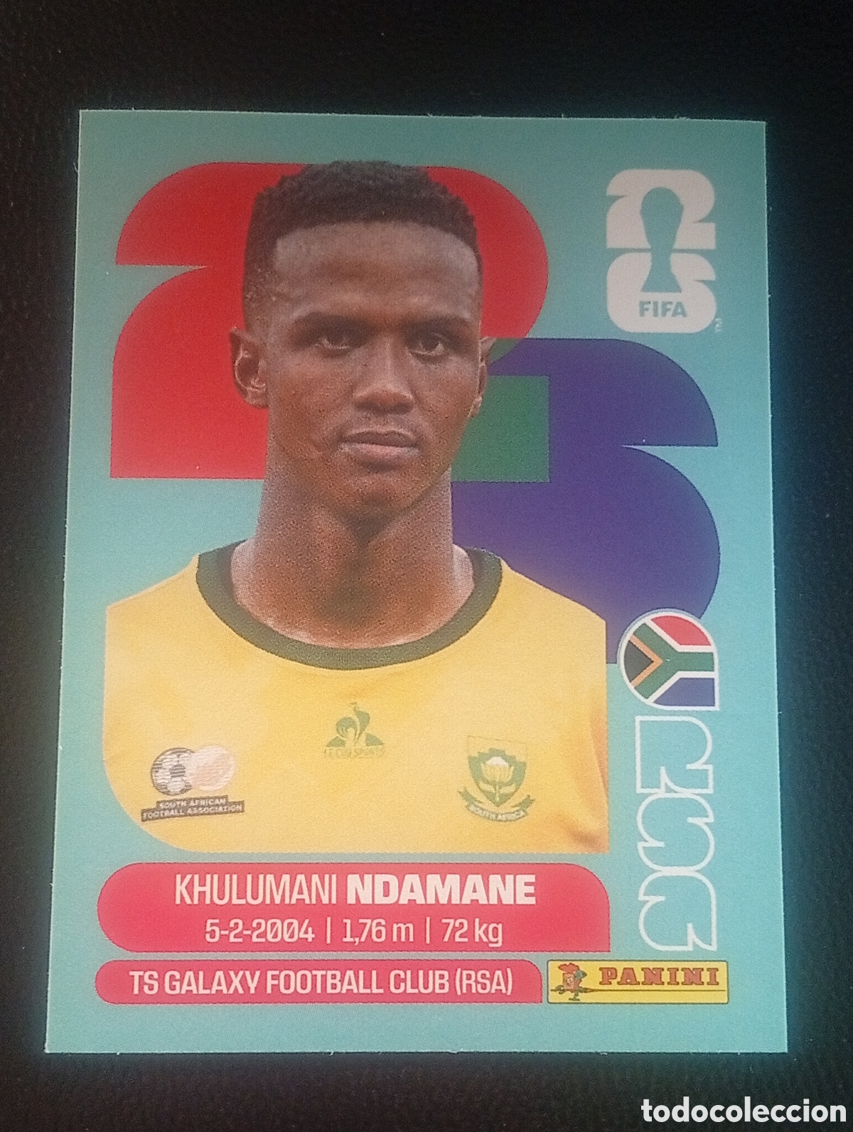 Cromos de f&uacute;tbol: RSA 7 NDAMANE SOUTH AFRICA SUR MUNDIAL F&Uacute;TBOL 2026 FIFA WORLD CUP PANINI CROMO STICKER RSA7