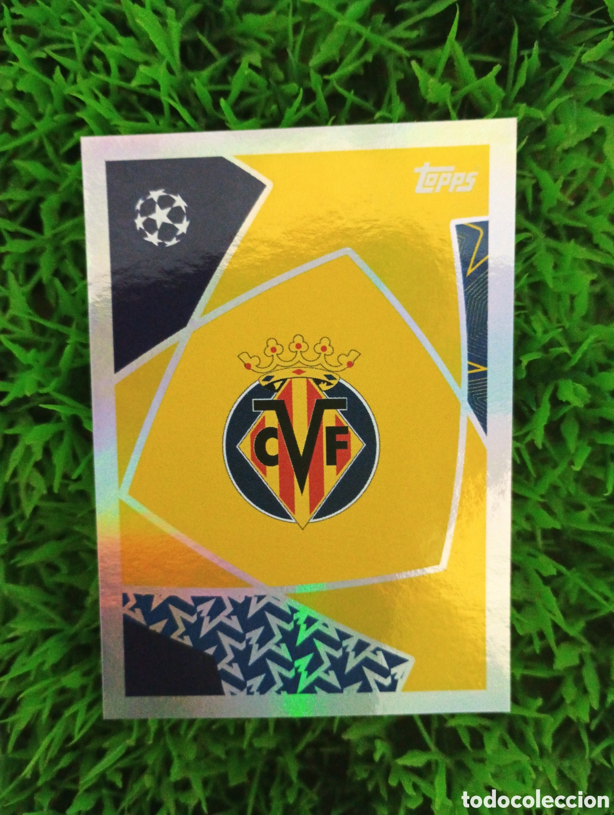 Cromos de f&uacute;tbol: Escudo Villarreal Champions League 25-26 # 466 NUNCA PEGADO