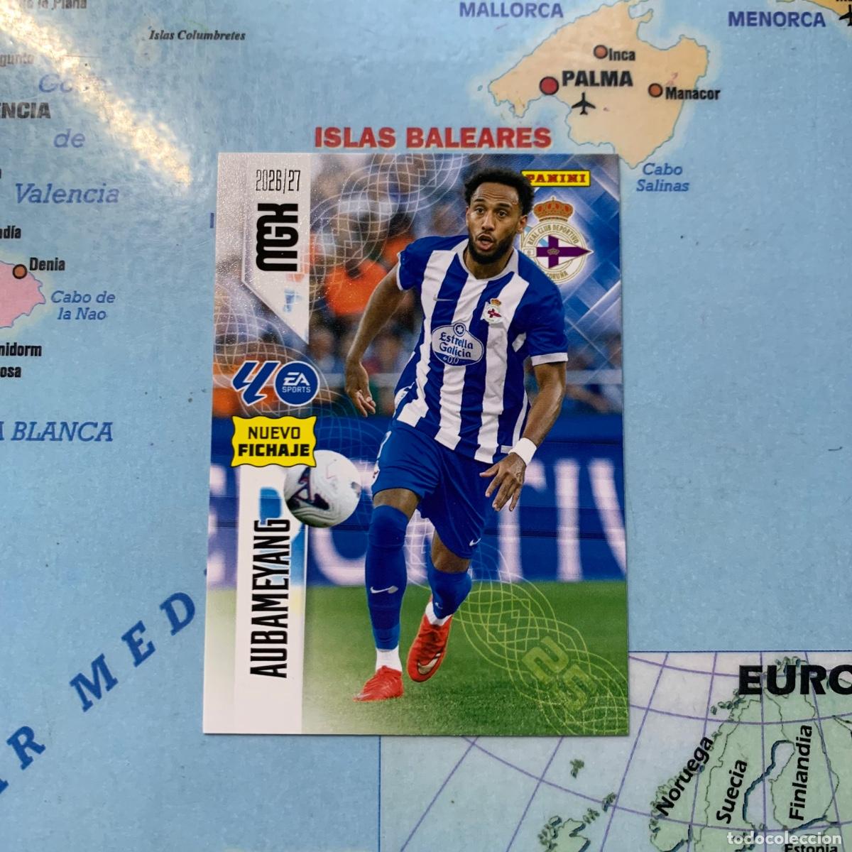 Cromos de f&uacute;tbol: Aubameyang nuevo fichaje n&uacute;mero 485 Del Deportivo de La Coru&ntilde;a megacracks 26-27 2026-2027