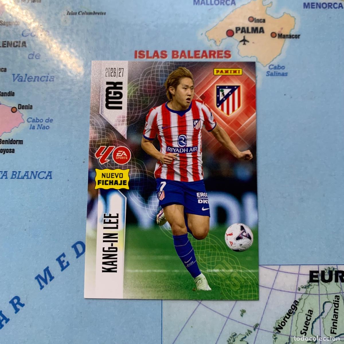 Cromos de f&uacute;tbol: Kang-in lee nuevo fichaje n&uacute;mero 486 Del Atl&eacute;tico de Madrid megacracks 26-27 2026-2027