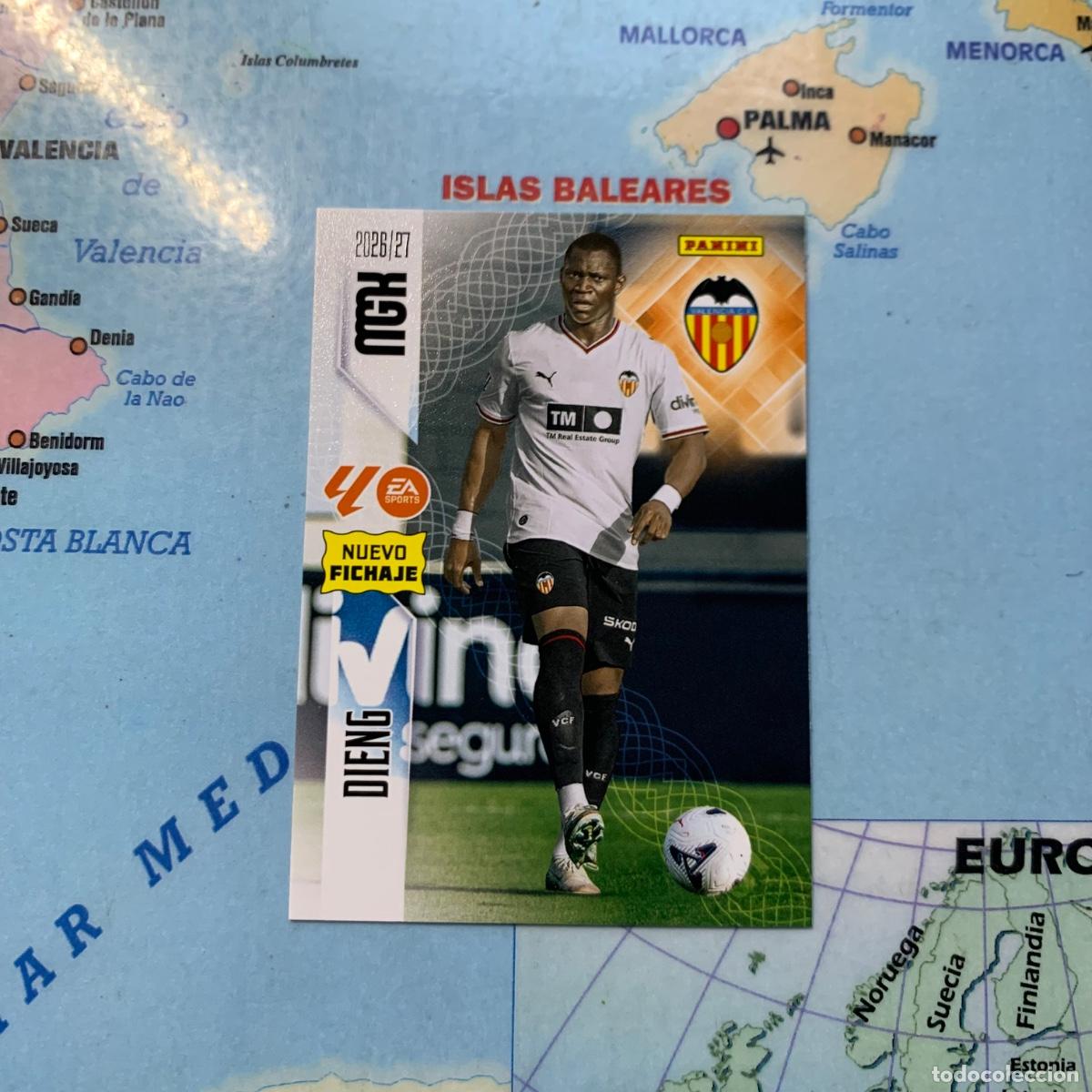 Cromos de f&uacute;tbol: Dieng nuevo fichaje n&uacute;mero 487 Del Valencia megacracks 26-27 2026-2027