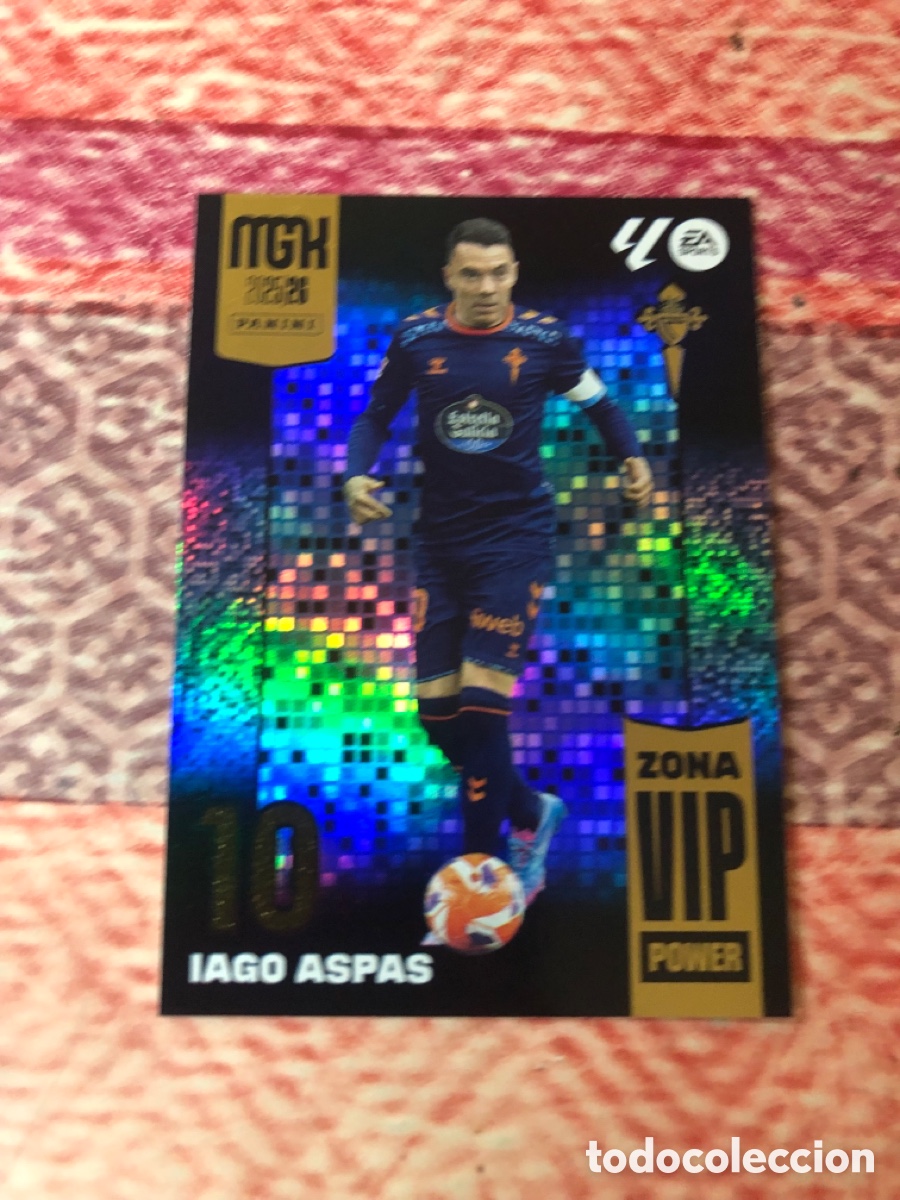 Cromos de f&uacute;tbol: P395 Iago Aspas, RC Celta de Vigo, Zona VIP Power, Panini Megacracks 2025 2026 25 26