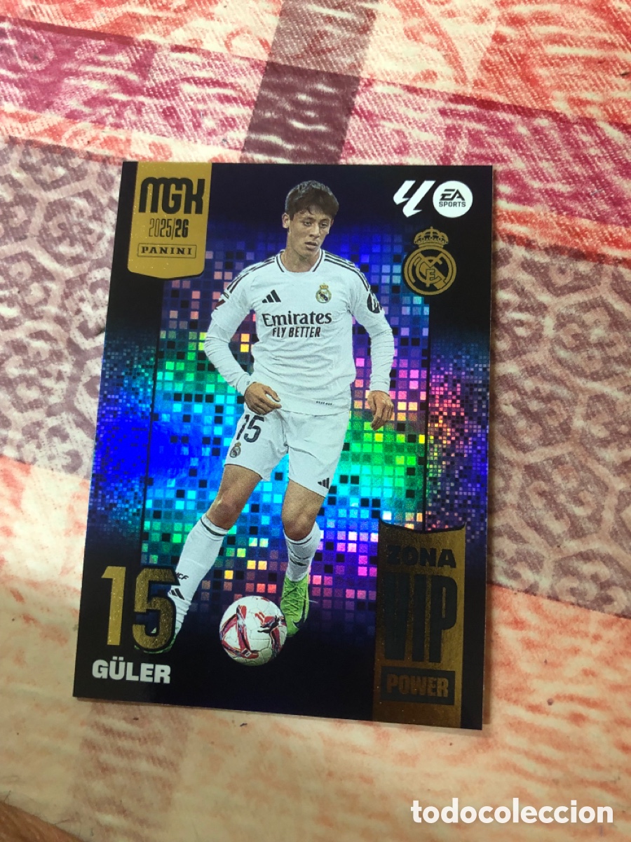 Cromos de f&uacute;tbol: MEGACRACKS 2025 2026 25 26 PANINI N&ordm; P 394 G&Uuml;LER REAL MADRID ZONA VIP POWER LIGA MGK MEGA