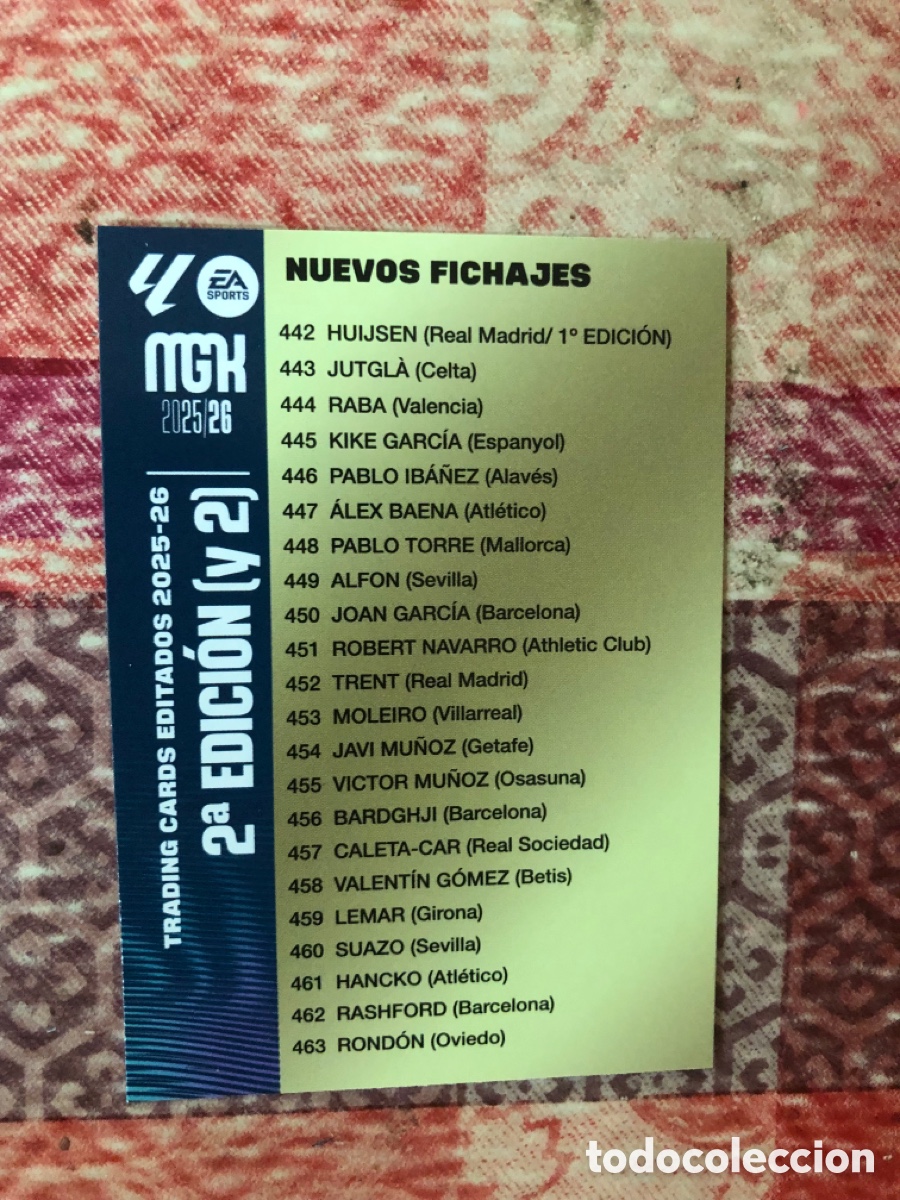 Cromos de f&uacute;tbol: INDICE NUEVOS FICHAJES 3&ordf; EDICION ( Y 2 ) FICHAS ALBUM MEGACRACKS 2025 2026 MGK 25 26