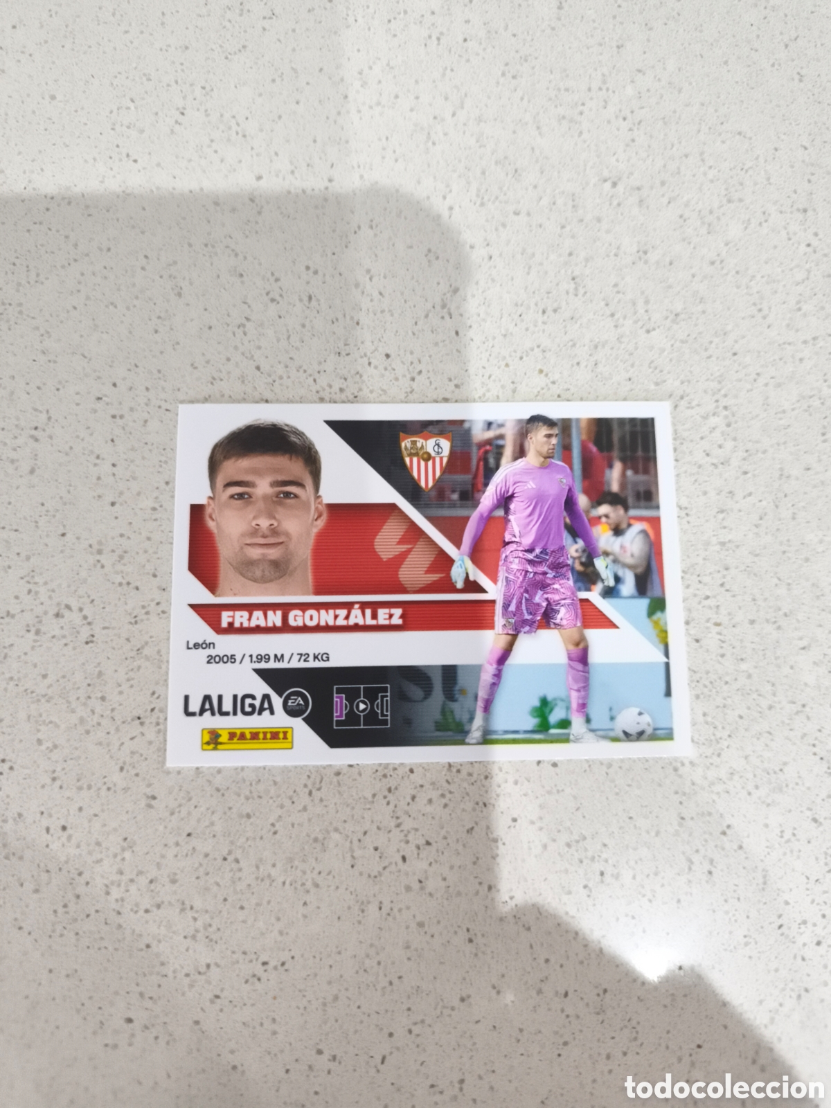 Cromos de f&uacute;tbol: CROMO N&Uacute;MERO 4 FRAN GONZ&Aacute;LEZ SEVILLA. LIGA ESTE 26/27. PANINI. TERCERA EDICI&Oacute;N.