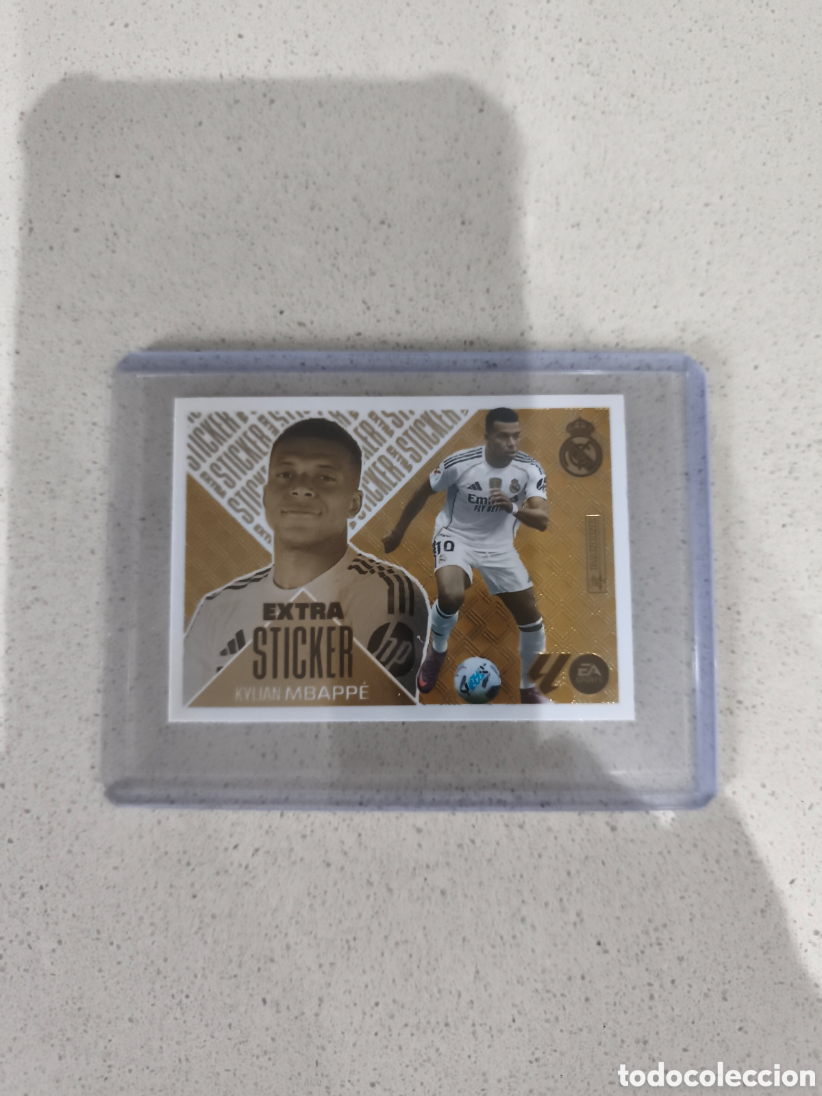 Cromos de f&uacute;tbol: CROMO EXTRA STICKER BRONCE MBAPPE REAL MADRID. LIGA ESTE 26/27. PANINI.