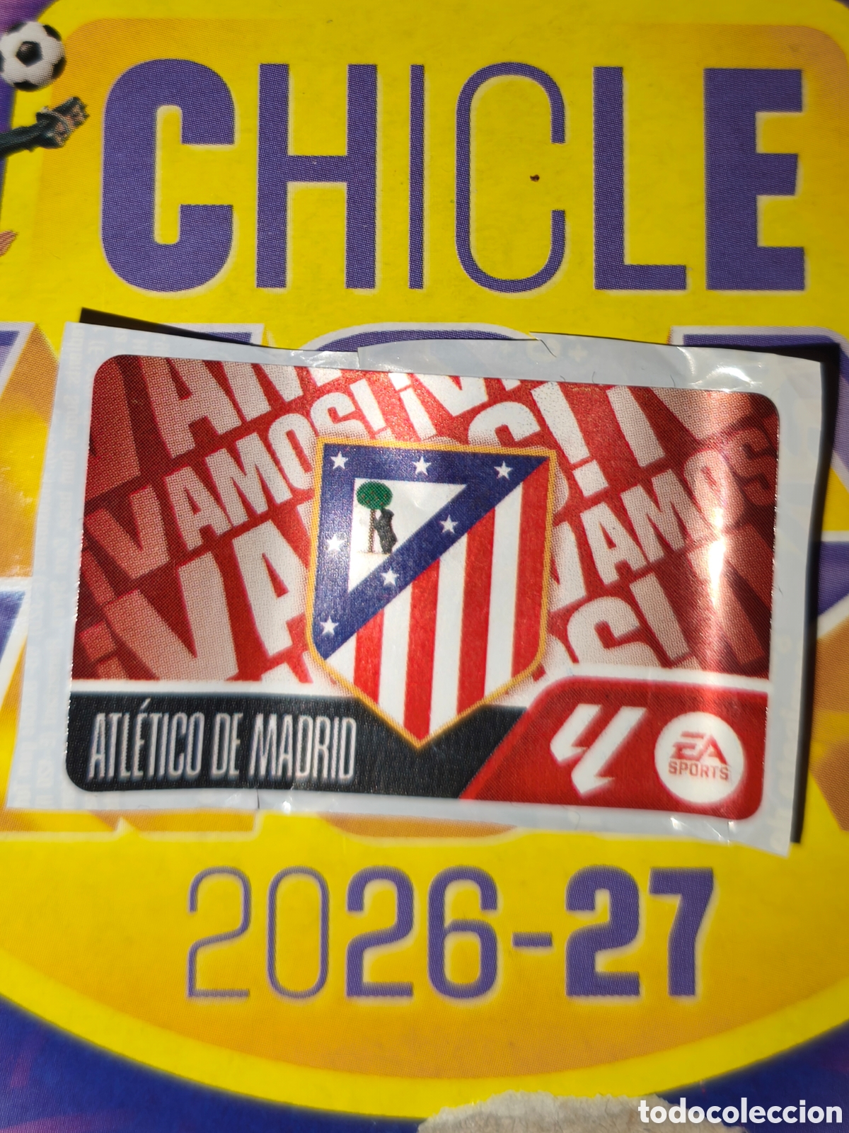 Cromos de f&uacute;tbol: Escudo Atl&eacute;tico De Madrid chicle liga este 26/27