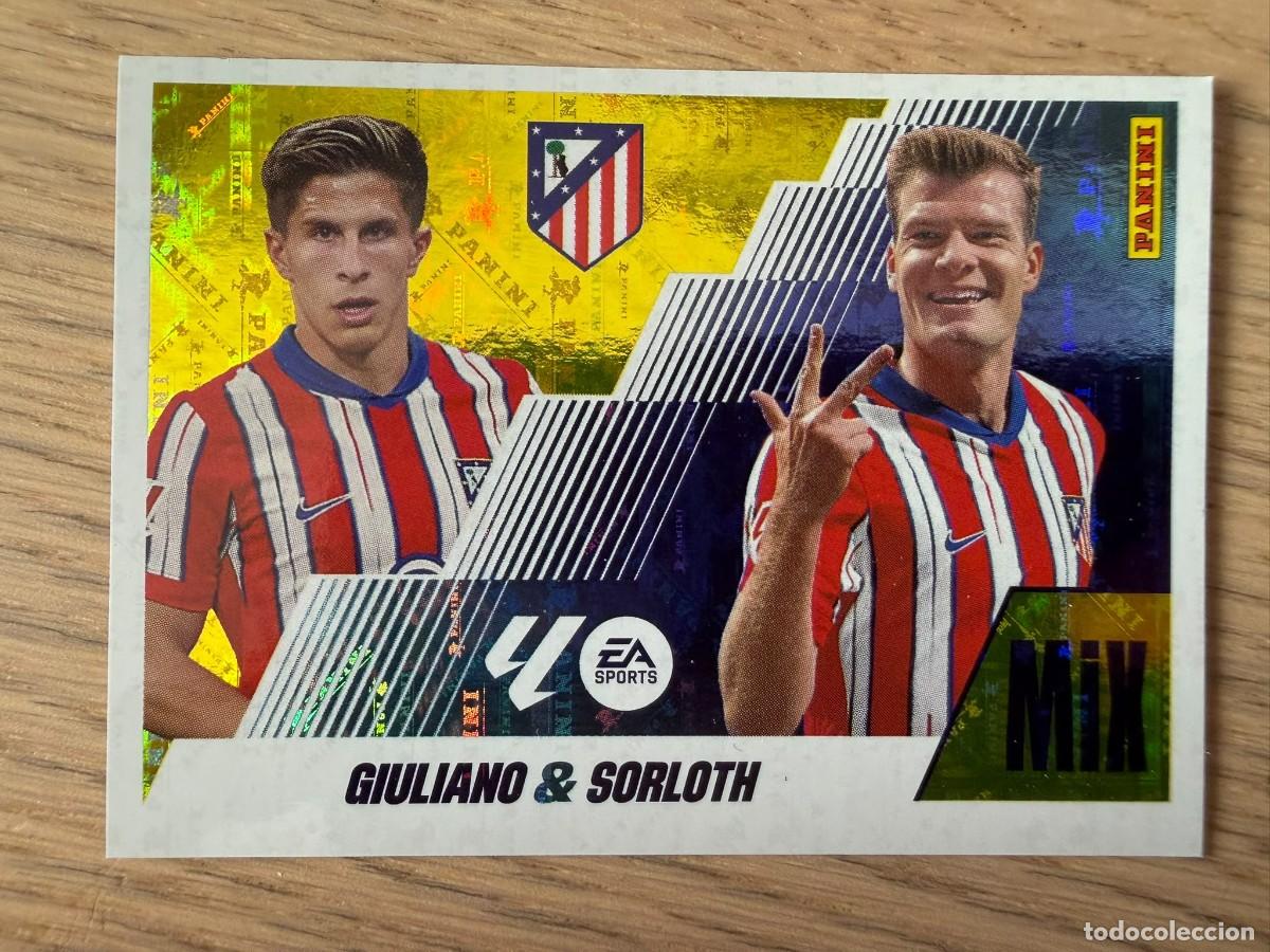 Cromos de f&uacute;tbol: 9 GIULIANO & SORLOTH MIX ATLETICO MADRID 25 26 2025 2026 LIGA EA SPORTS COLECCIONES ESTE SIN PEGAR