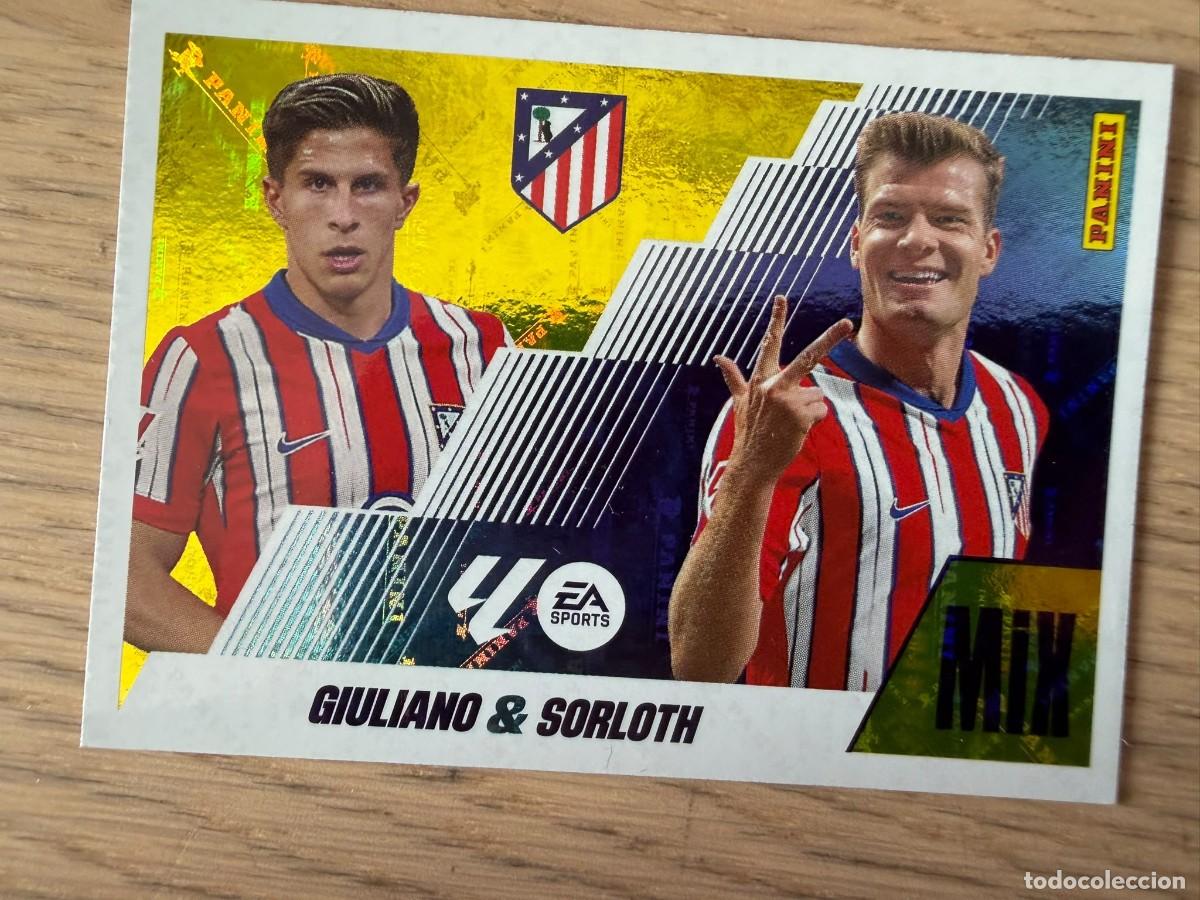 Cromos de f&uacute;tbol: 9 GIULIANO & SORLOTH MIX ATLETICO MADRID 25 26 2025 2026 LIGA EA SPORTS COLECCIONES ESTE SIN PEGAR