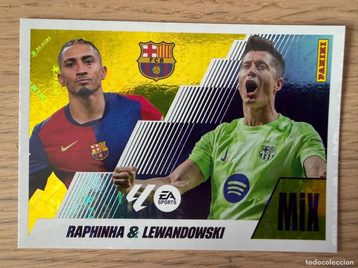 Fu&szlig;ball-Sticker: 21 RAPHINHA & LEWANDOWSKI MIX BARCELONA 25 26 2025 2026 LIGA EA SPORTS COLECCIONES ESTE SIN PEGAR