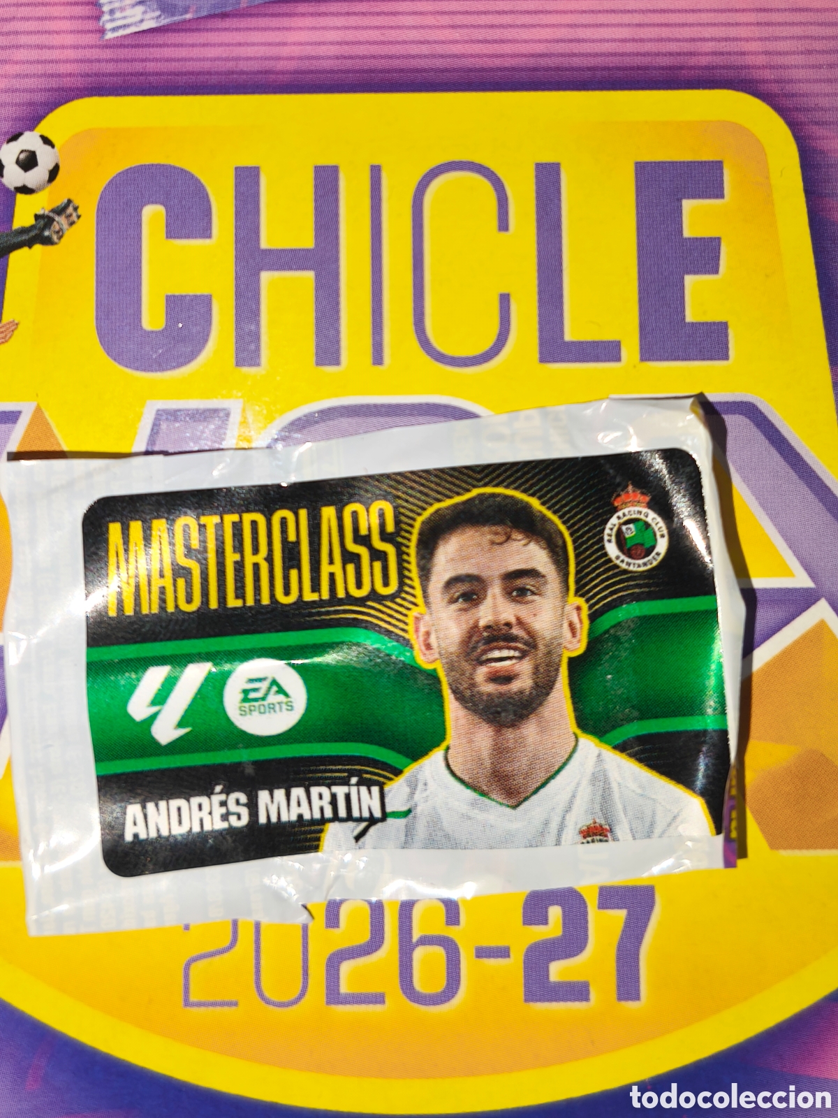 Cromos de f&uacute;tbol: Andr&eacute;s Mart&iacute;n MASTERCLASS Chicle liga este 26/27 Real Racing