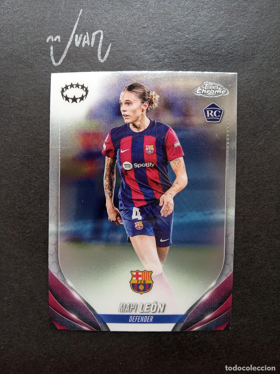 Football Stickers: 4 ROOKIE MAPI LEON FC BARCELONA ESPA&Ntilde;A ⚽ TOPPS &reg; CHROME WOMEN CHAMPIONS 2023 2024 23 24 NUEVO