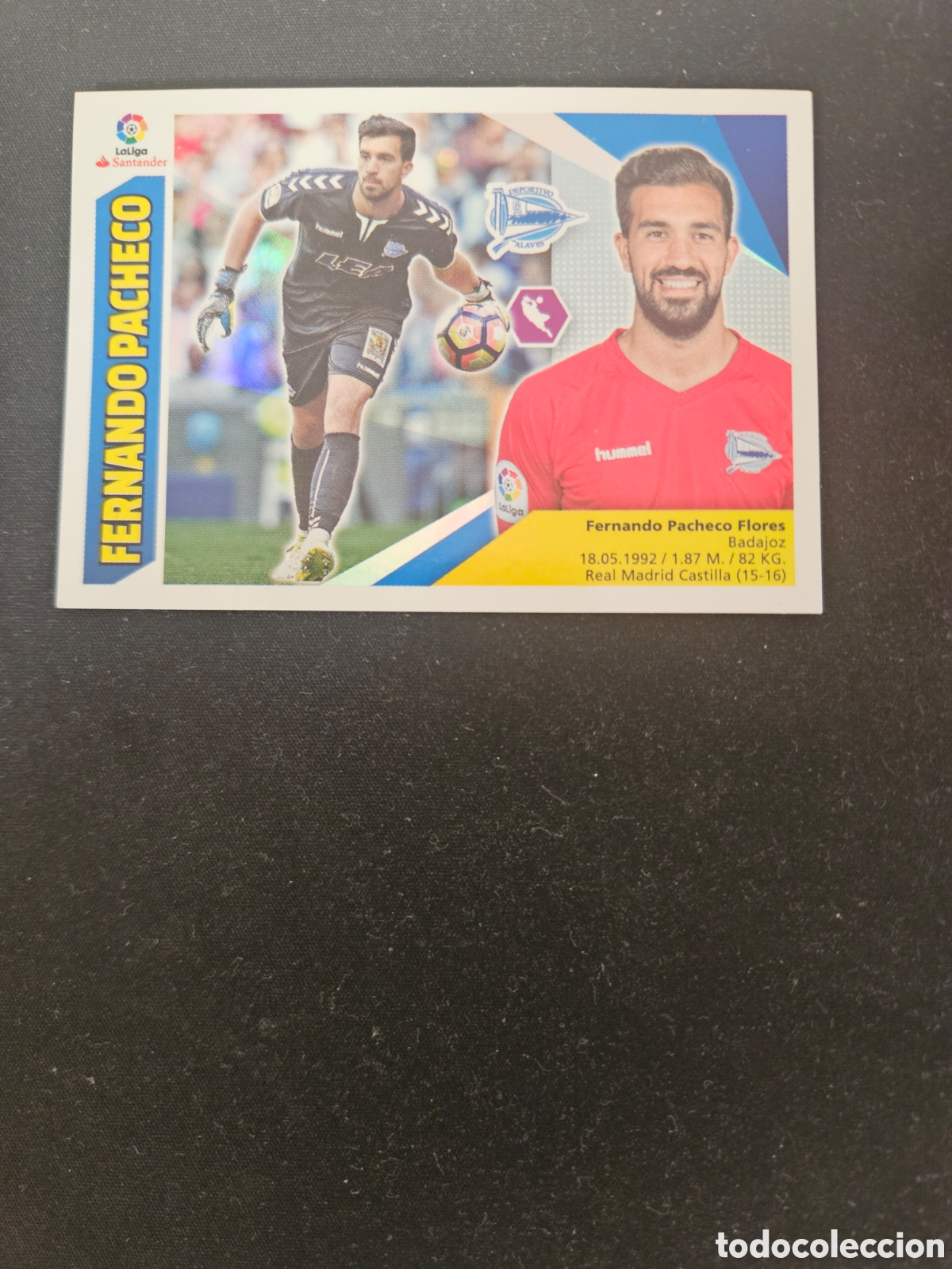 Football Stickers: FERNANDO PACHECO N&ordm; 1 DEPORTIVO ALAV&Eacute;S &ndash; LIGA ESTE 2017-18 PANINI