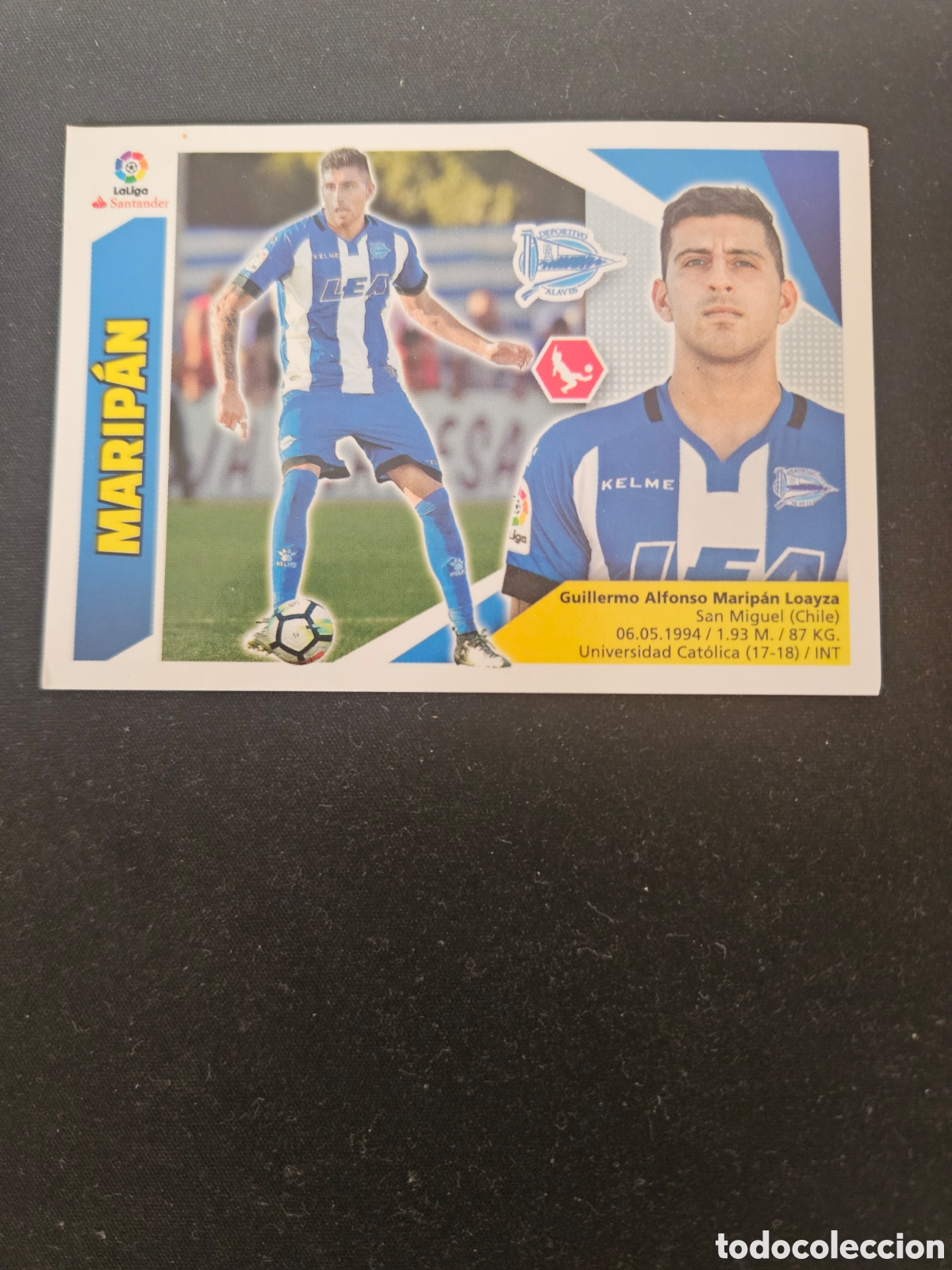Cromos de f&uacute;tbol: MARIP&Aacute;N N&ordm; 4 DEPORTIVO ALAV&Eacute;S &ndash; LIGA ESTE 2017-18 PANINI
