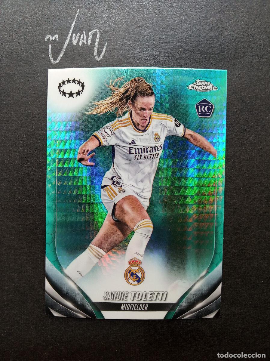 Football Stickers: N&ordm; 43 AQUA PRISM ROOKIE TOLETTI REAL MADRID FRANCIA ⚽ TOPPS &reg; CHROME WOMEN CHAMPIONS 2023 2024 23 24