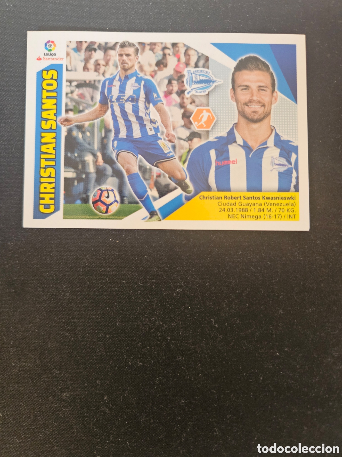 Cromos de Futebol: CHRISTIAN SANTOS N&ordm; 11 DEPORTIVO ALAV&Eacute;S &ndash; LIGA ESTE 2017-18 PANINI