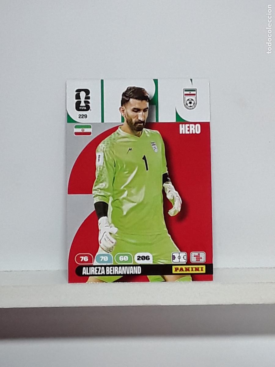 Cromos de f&uacute;tbol: ADRENALYN MUNDIAL 2026 WORLD CUP 26 ALBUM PANINI N 229 IRAN ALIREZA BEIRANVAND