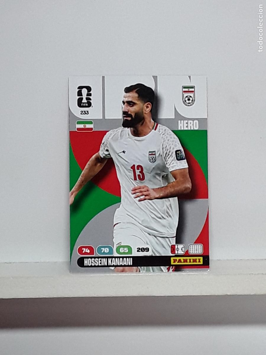Cromos de f&uacute;tbol: ADRENALYN MUNDIAL 2026 WORLD CUP 26 ALBUM PANINI N 233 IRAN HOSSEIN KANAANI
