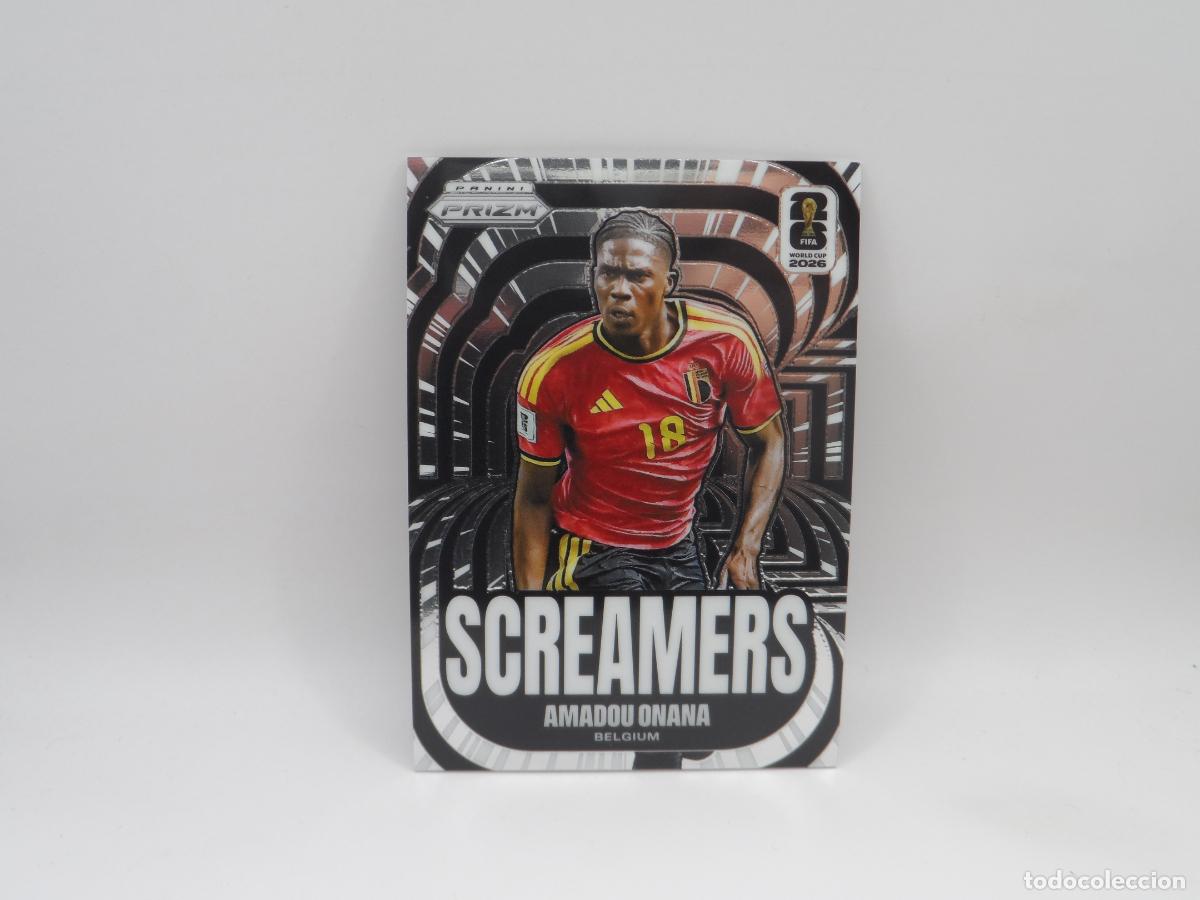 Football Stickers: 16 AMADOU ONANA BELGICA SCREAMERS PANINI PRIZM WORLD CUP 2026