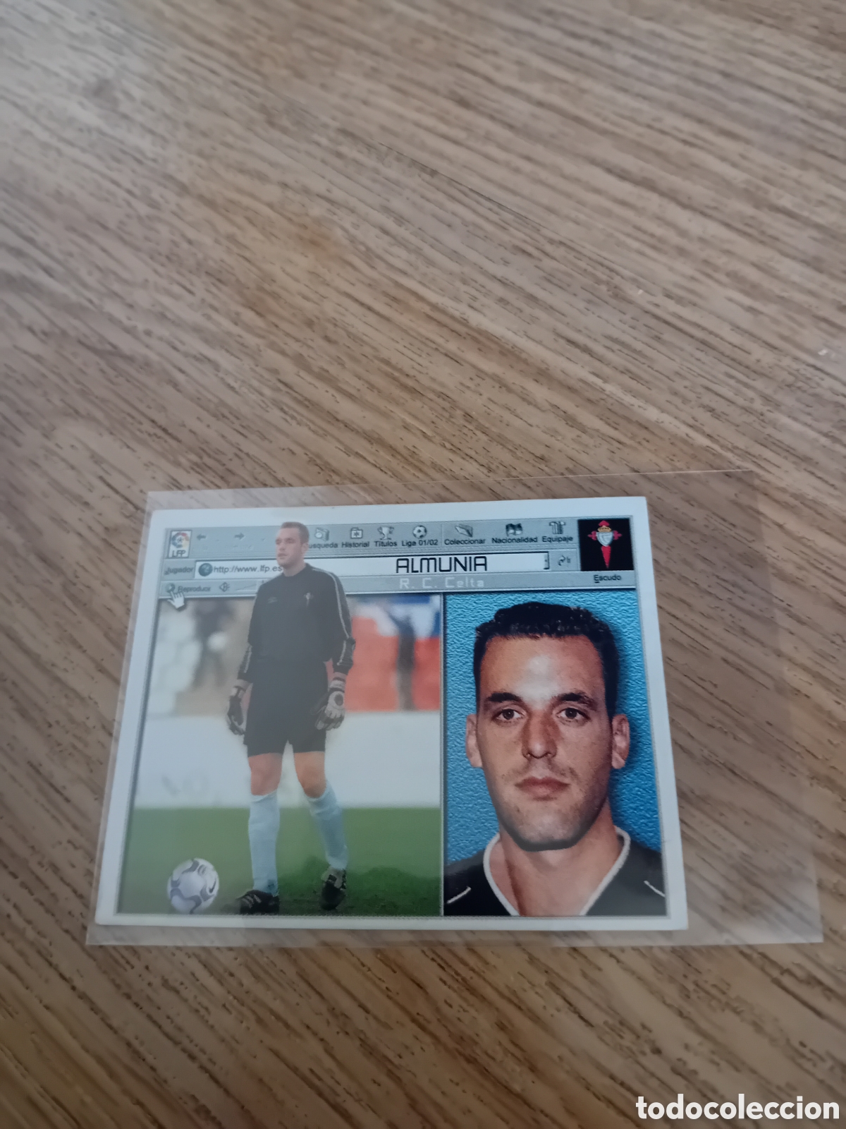 Cromos de f&uacute;tbol: Almunia Celta de Vigo 01 02 2001 2002 Este Panini Nunca Pegado