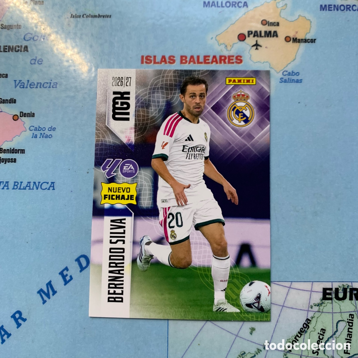 Cromos de f&uacute;tbol: Bernardo Silva nuevo fichaje n&uacute;mero 488 Del Real Madrid megacracks 26-27 2026-2027